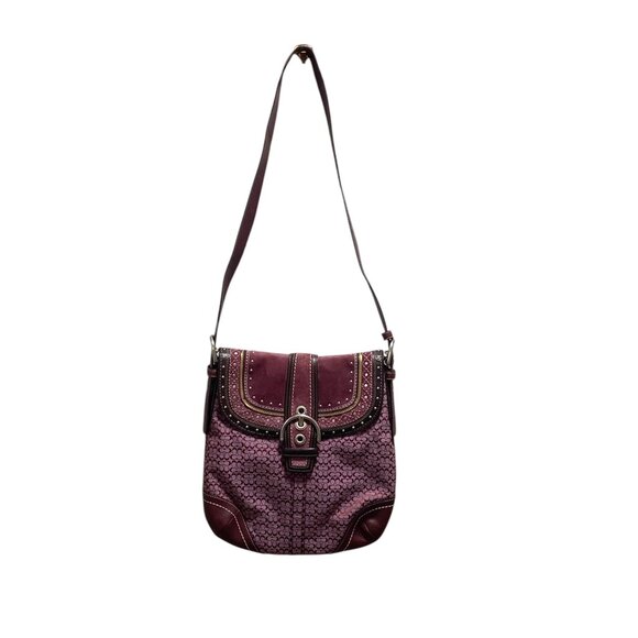 Coach Classic Soho Logo Vintage Y2K Hobo Bag Merlot One Size Preppy Leather Boho - Picture 1 of 16